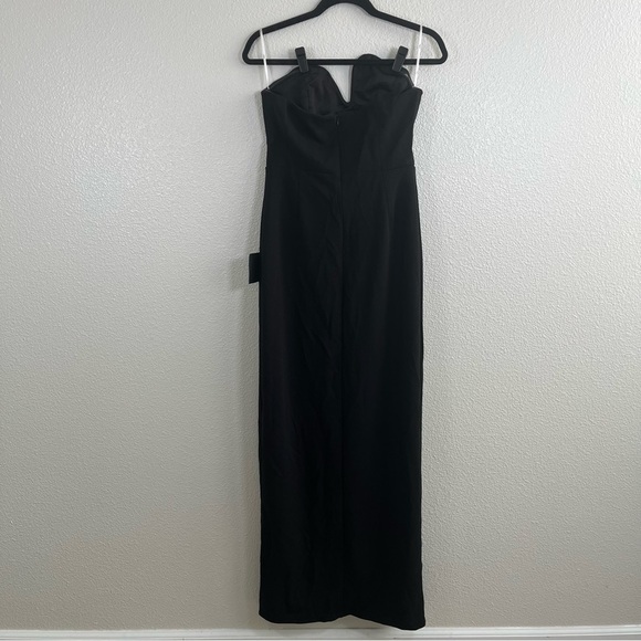 NWT Lulus Iconic Excellence Black Asymmetrical Strapless Maxi Dress MD - Picture 8 of 9